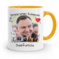 Kubek Żółty Prezydenta Andrzej Duda Pis Dla Ciebie Z Nadrukiem Ze Zdjęciem
