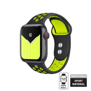Crong Duo Sport - Pasek do Apple Watch 42/44 mm (czarny/limonkowy)