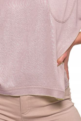 KOBIECA BLUZKA Z KRÓTKIM REKAWEM DAMSKA BŁYSZCZĄCA STYLOWA MORAJ 2XL/3XL na Arena.pl