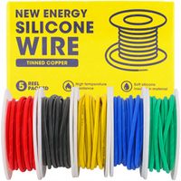 PRZEWÓD SILIKONOWY 20AWG 5x10m CZERWONY NIEBIESKI ZIELONY ZÓŁTY CZARNY DRUT