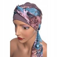 Turban damski wiosenny Lena kakao-413 chusta miękka także po chemioterapii