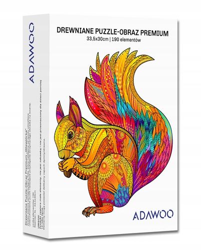 Puzzle Drewniane Premium 3D Układanka dla dorosłych Wiewiórka XL Zwierzęta na Arena.pl