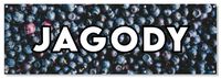 BANER reklamowy zewnętrzny JAGODY budynek ogrodzenie stelaż 150 cm