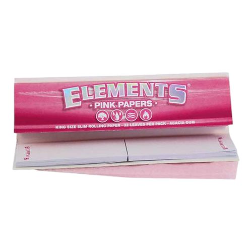 Bibułki ELEMENTS King Size Slim PINK 32szt. + tips. na Arena.pl