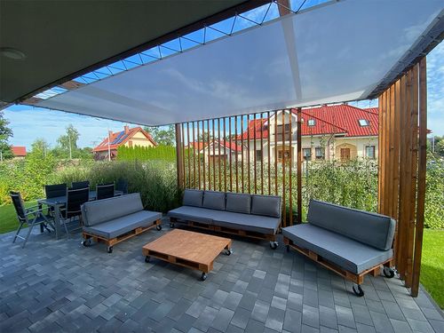 DACH ŻAGLOWY ŻAGIEL PRZECIWSŁONECZNY NA PEROGLĘ ALTANĘ PATIO NA WYMIAR na Arena.pl