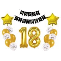 Zestaw balonów na 18 urodziny złoty