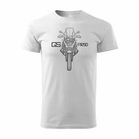Koszulka motocyklowa z motocyklem na motor BMW GS 1250 ADVENTURE męska biała REGULAR S