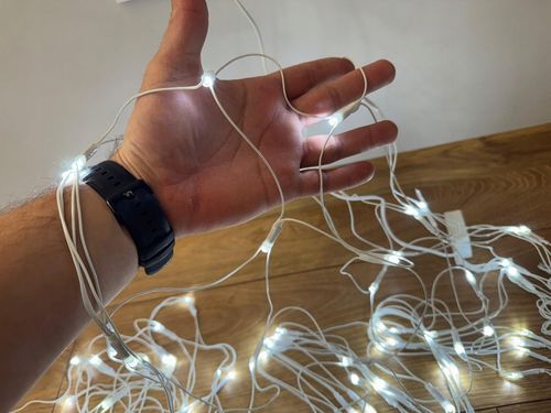 Siatka Kurtyna LED 3x3m 320 LED Biała Zimna Lampki Choinkowe Zewnętrzne na Arena.pl