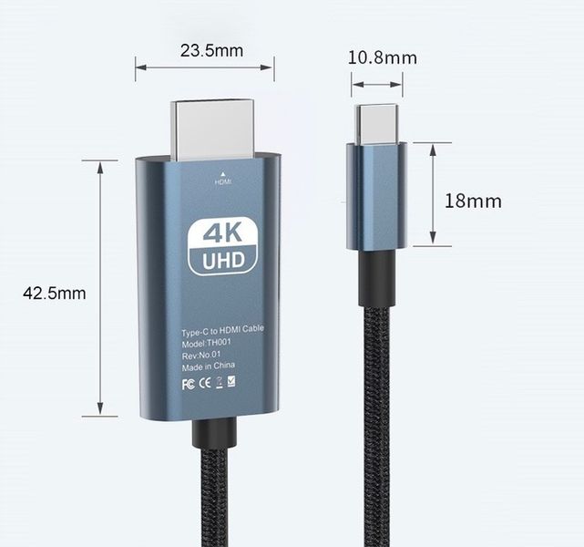KABEL ADAPTER USB-C 3.1 TYP C DO HDMI 4K MHL 2m zdjęcie 6