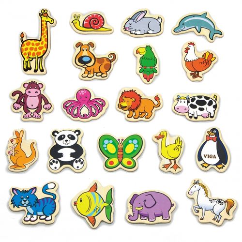 VIGA Drewniane Magnesy Zwierzęta zestaw 20 elementów na Arena.pl