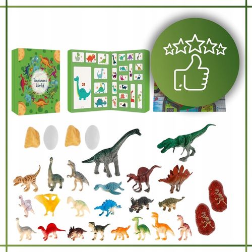 Kalendarz Adwentowy Świąteczny dla Dzieci 24 Dinozaury Kolejka Akcesoria na Arena.pl