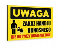 Tabliczka znak informacyjny dibond 30x20 ZAKAZ HANDLU OBNOŚNEGO