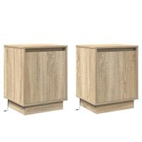 Szafka Nocna z 2 pcs dąb sonoma 39 x 34.5 x 50 cm