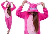STITCH Różowy Piżama Kigurumi Sticz Onesie Kombinezon Kostium M 155-164 cm
