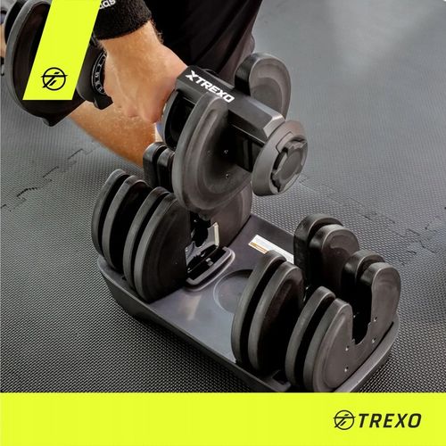 Hantel regulowany TREXO Stalowe TXO-B4W001 40 kg czarny 8 talerzy na Arena.pl