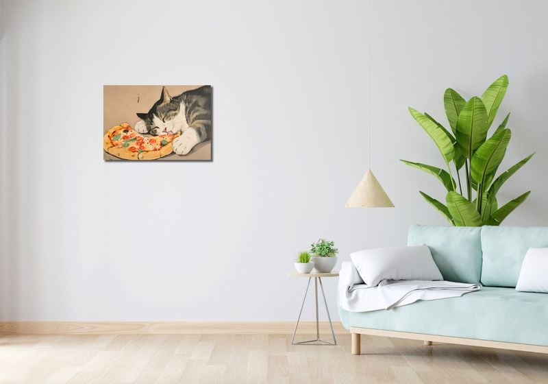 Obraz 60x40cm Pizza Dla Kota zdjęcie 2