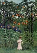 Plakat 50x70cm Woman Walking, Rousseau Vintage do Salonu