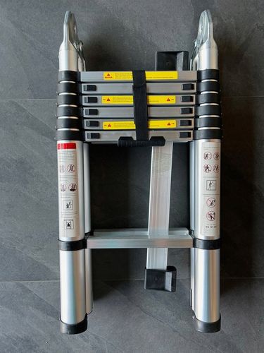 DRABINA ALUMINIOWA TELESKOPOWA PRZEGUBOWA 4.4 M (2 x 220 cm ) 2 x 7 STOPNI na Arena.pl