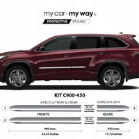 Toyota Highlander 15-19 Listwy CHROM Boczne Drzwi