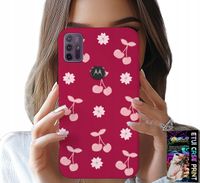 ETUI DO MOTOROLA MOTO G10 POWER - WISIENKI, WIŚNIE NA BORDOWYM TLE + FOLIA