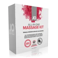 jo all-in-one massage gift set - zestaw do masażu z żelem i świecą