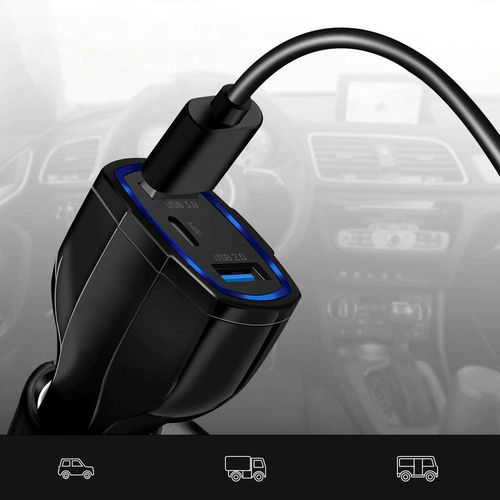 ładowarka samochodowa 2xusb i usb c czarna na Arena.pl