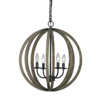 Wisząca lampa drewniana Allier FE-ALLIER-4P-WW Feiss do sypialni czarna