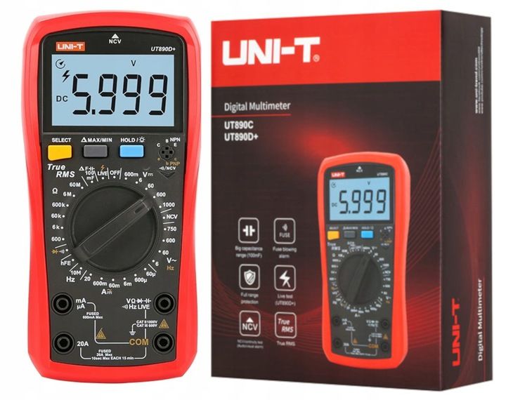 MIERNIK multimetr TrueRMS 20 NCV hFe UNI-T UT890D+ zdjęcie 11