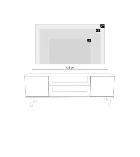 Szafka RTV 155 cm skandynawska dąb sonoma na Arena.pl