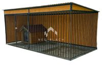 Kojec dla Psów 4x2m Wiatrołap - ściany zabudowane drewnem NB186