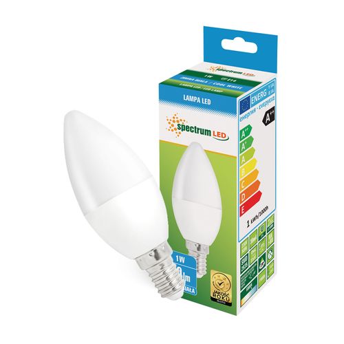 Żarówka LED E14 świecowa 1W 230V CW zimna Spectrum na Arena.pl