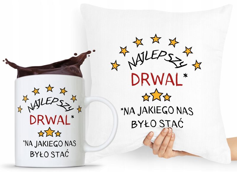 Zestaw Poduszka + Kubek Dla Drwala Prezent Z Nadrukiem Ze Zdjęciem zdjęcie 1