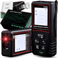 DALMIERZ LASEROWY 100M urządzenie pomiarowe poziomnica LCD + baterie 3szt.