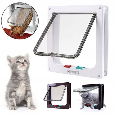 DRZWI Z KLAPĄ DLA PSA KOTA DRZWICZKI WAHADŁOWE KLAPA 4 SPOSOBY XL BIAŁE na Arena.pl