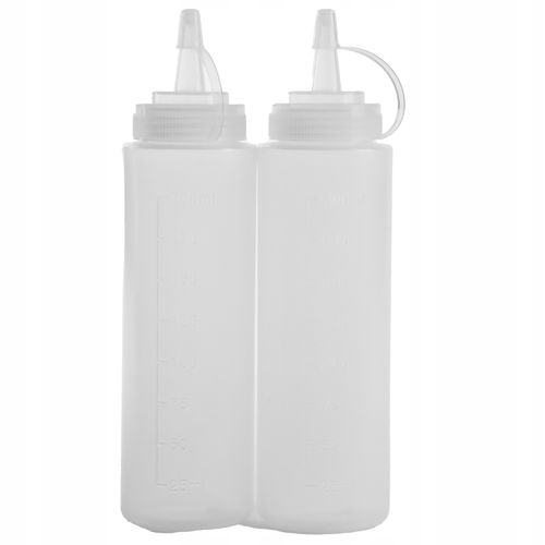 ZESTAW 2x BUTELKA DYSPENSER DOZOWNIK DO SOSÓW PRZEZROCZYSTY KUCHENNY 240 ML na Arena.pl