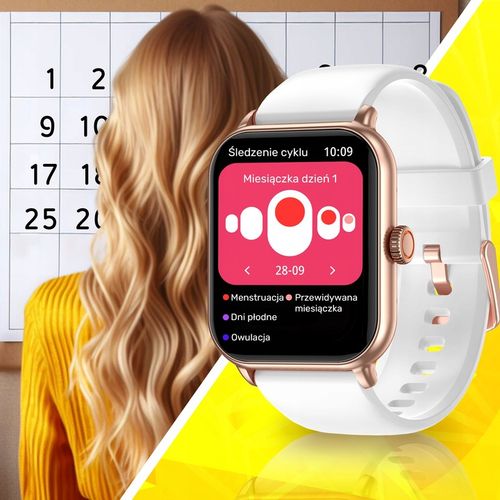 SMARTWATCH DAMSKI ZEGAREK WODOODPORNY PL MENU ROZMOWY SMART WATCH + 3 PASKI na Arena.pl