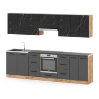 Meble Kuchenne Modułowe Z Blatem Duże Roma 2.8m Wotan San Sebastian Szary