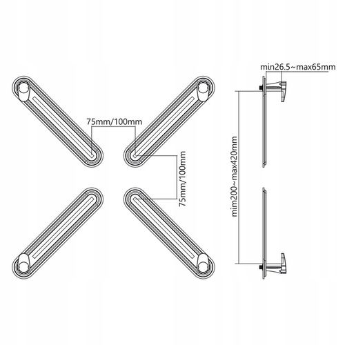 Adapter do montażu monitorów telewizorów bez otworów VESA 8 kg Maclean na Arena.pl