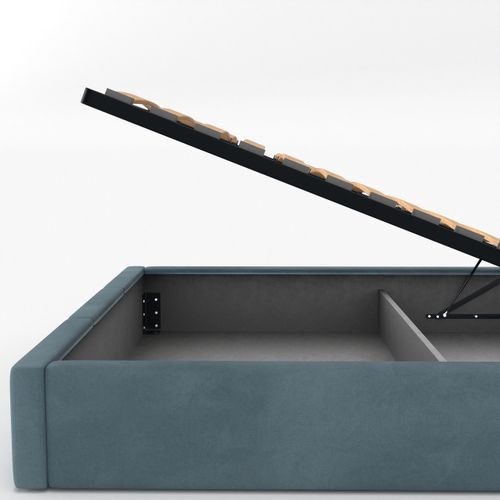 ŁÓŻKO TAPICEROWANE DO SYPIALNI 160x200 ŁÓŻKO PODWÓJNE Z POJEMNIKIEM MORSKIE na Arena.pl