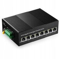 Binardat 8-portowy Gigabitowy przemysłowy przełącznik Ethernet na szynę Din