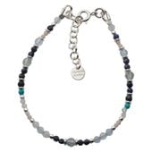 Bransoletka znak zodiaku wodnik - mix kamieni i srebro