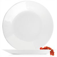 TALERZ PŁASKI OBIADOWY NA DANIE FESTA ITALIA 26,5 CM BIAŁE SZKŁO ELEGANCKI