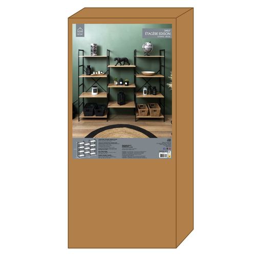 Regał Bistrot czarny/naturalny na Arena.pl