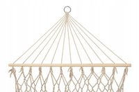 HAMAK OGRODOWY BRAZYLIJSKI BOHO SIATKA FRĘDZLE 200cm ecru 250kg