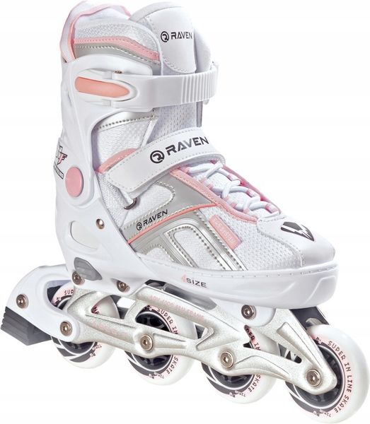 Rolki Regulowane RAVEN Pulse White/Pink 37-40 zdjęcie 1