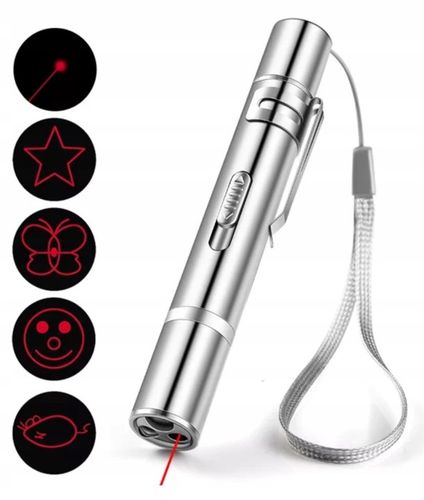 LASER dla kota WSKAŹNIK LASEROWY LATARKA USB 3w1 na Arena.pl