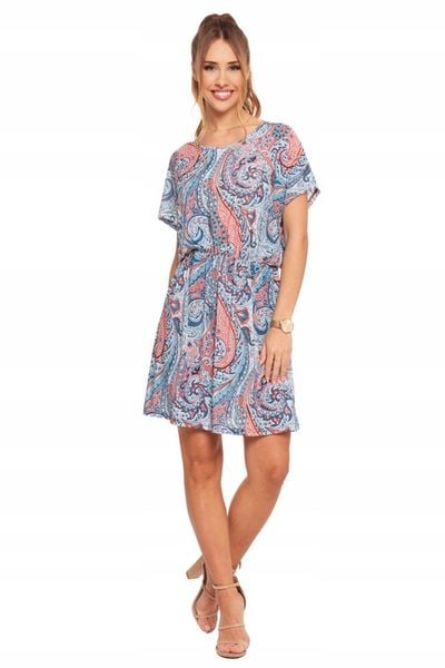 MODNA SUKIENKA DAMSKA KRÓTKA ELASTYCZNA W ORIENTALNY WZÓR NA LATO MORAJ S/M zdjęcie 10