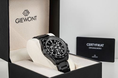 zegarek męski giewont chronograph sapphire czarny gw9580-b2 na Arena.pl