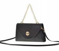 Laura Biaggi - torebka wizytowa kopertowa miś z cyrkoniami czarny mat LA205