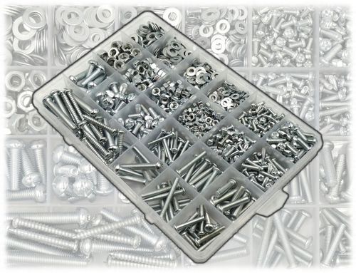 ZESTAW ŚRUBEK ŚRUB I NAKRĘTEK 1100szt W PUDEŁKU ŚRUBKI NAKRĘTKI M3 M4 M5 M6 na Arena.pl